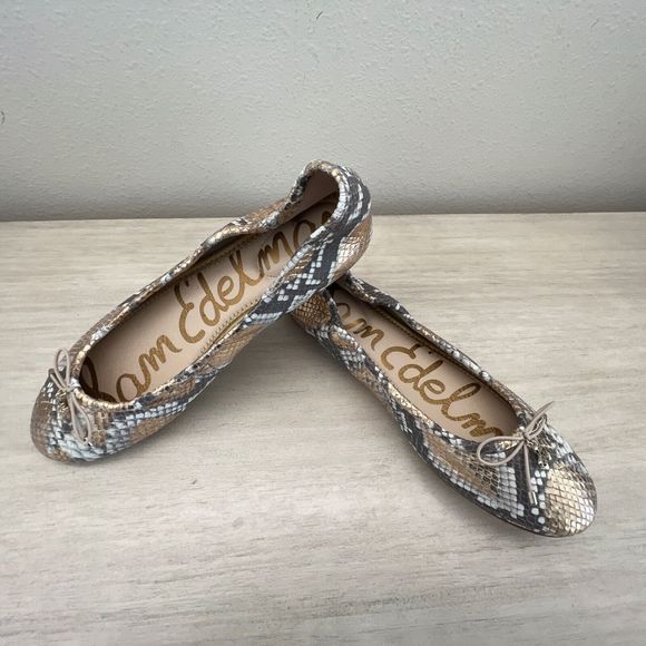 Sam Edelman Felicia Women Sz 10 Snakeskin Print Ballet Flats Genuine Leather $13 - Picture 6 of 12